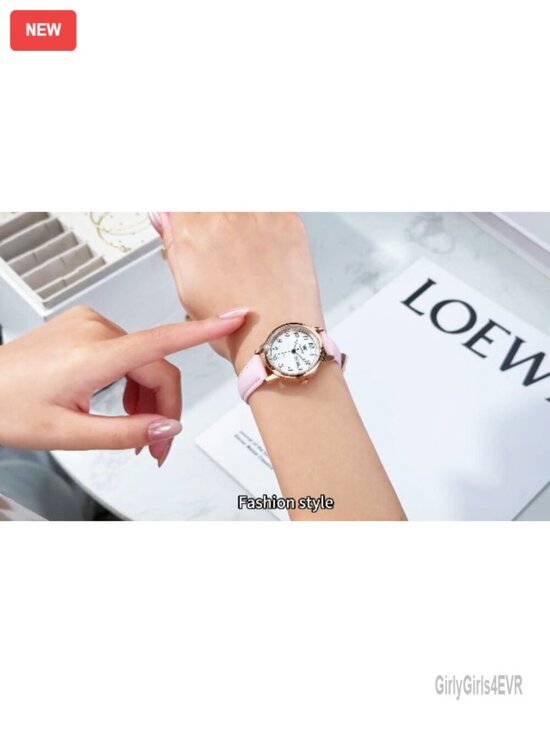 Vintage Leather Watch with Day Date Easy Read Minimalist Waterproof Quartz